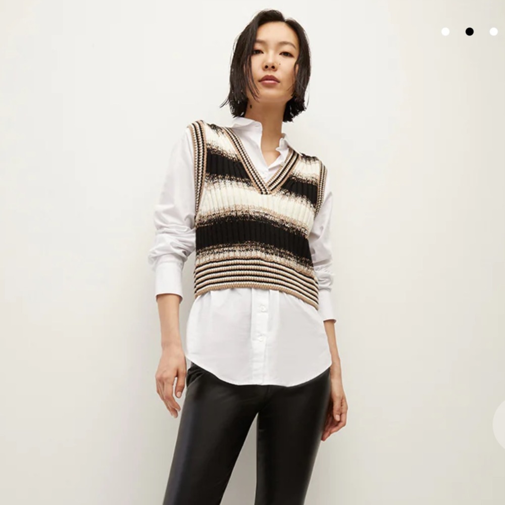 NWT Veronica Beard Spear Mixed Media Sweater